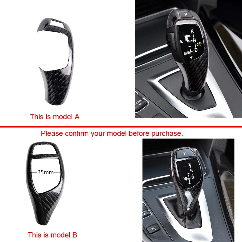 Carbon Fiber Gear Shift Knob Addon Cover Caps For BMW 1 2 3 4 5 7 Series X3 X5
