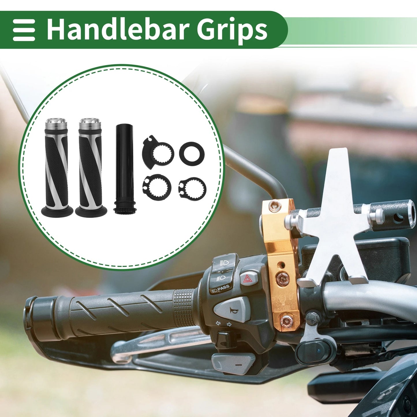 7/8" 22mm Hand Grips Cover Kit Handlebar Cover for Motorcycle