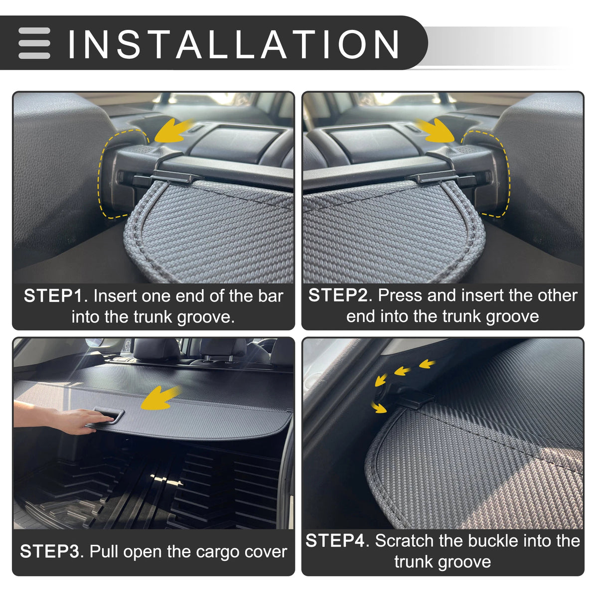 Retractable Cargo Cover for Honda CR-Z 2011-2016 Rear Trunk Parcel Shelf Black