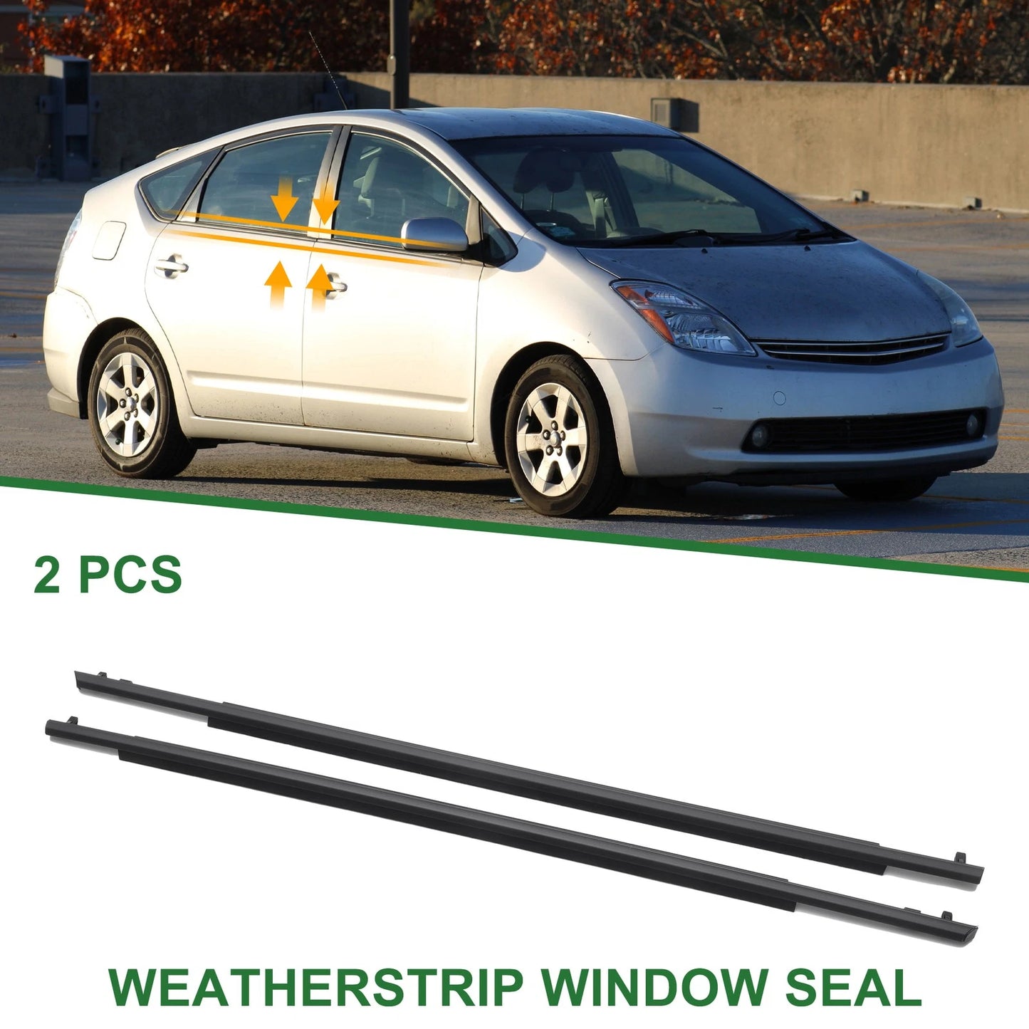 2 x Rear Left & Right Weatherstrip Window Seal for Toyota Prius (2010–2015)