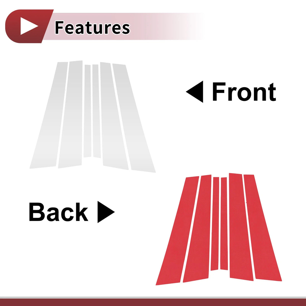 Door Pillar Window Trim for Ford Crown Victoria 1998-2008 Silver Tone