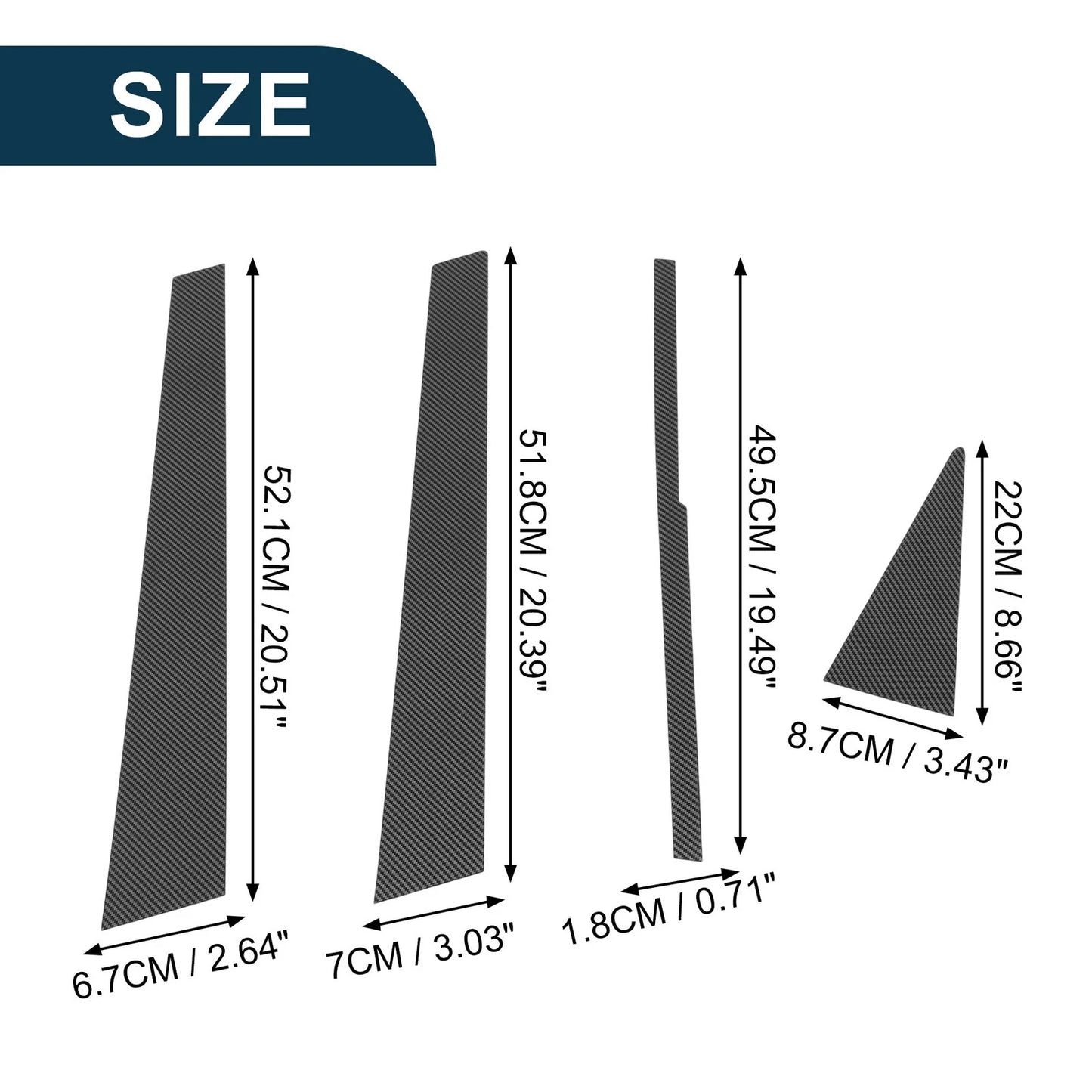 8 Pcs Door Pillar Window Trim for Honda Odyssey (2000-2004) Carbon Fiber