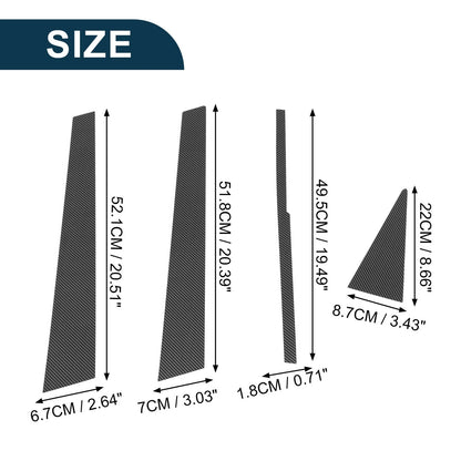 8 Pcs Door Pillar Window Trim for Honda Odyssey (2000-2004) Carbon Fiber