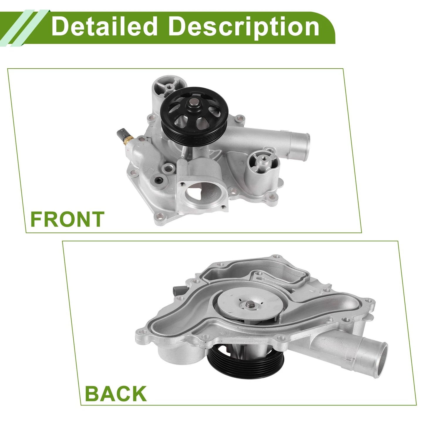 Engine Water Pump for Jeep Grand Cherokee (2011-2020) Cooling System Replacement