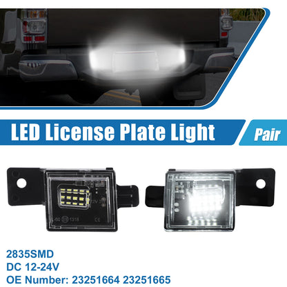 Pair Car White LED License Plate Light 2835SMD for Chevy