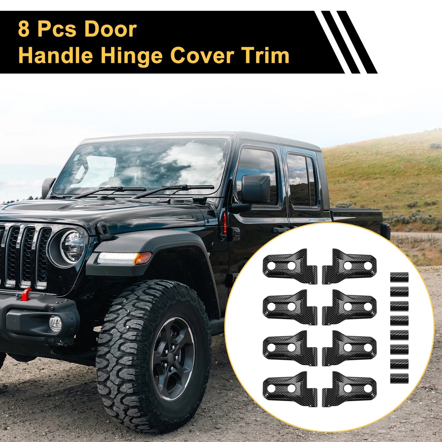 Door Handle Hinge Cover Trim for Jeep Wrangler JL (2018-2023)