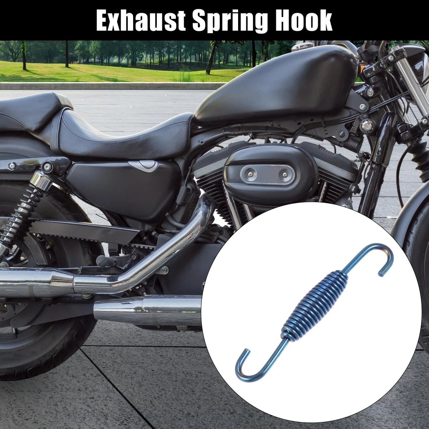 Universal Exhaust Pipe Spring Hook 68mm 2.68" Steel Blue for Motorcycle