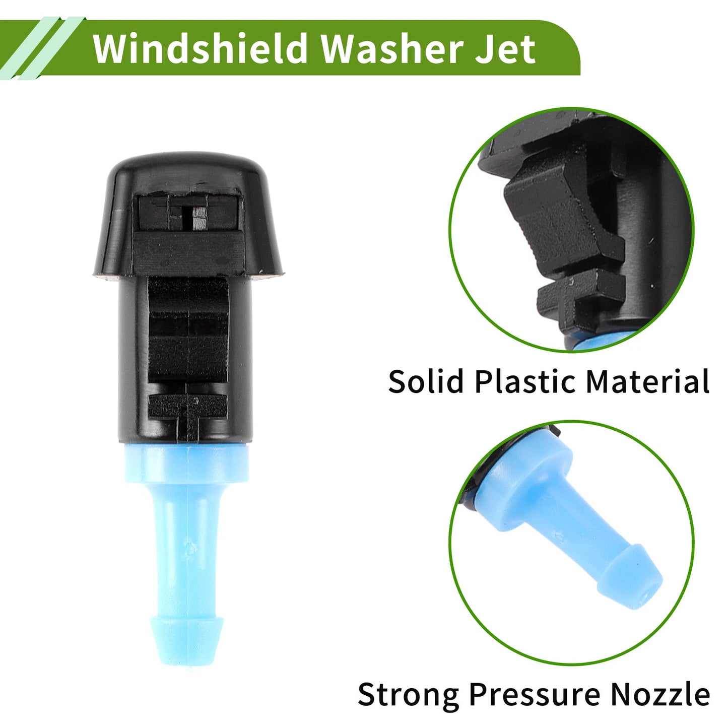 Windshield Washer Nozzle w/ Hose Connector for Jeep