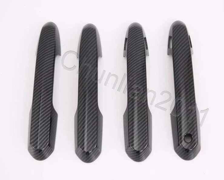 Carbon Fiber Door Handle Cover Trim for 2019-2023 Toyota RAV4 Smart Keyhole