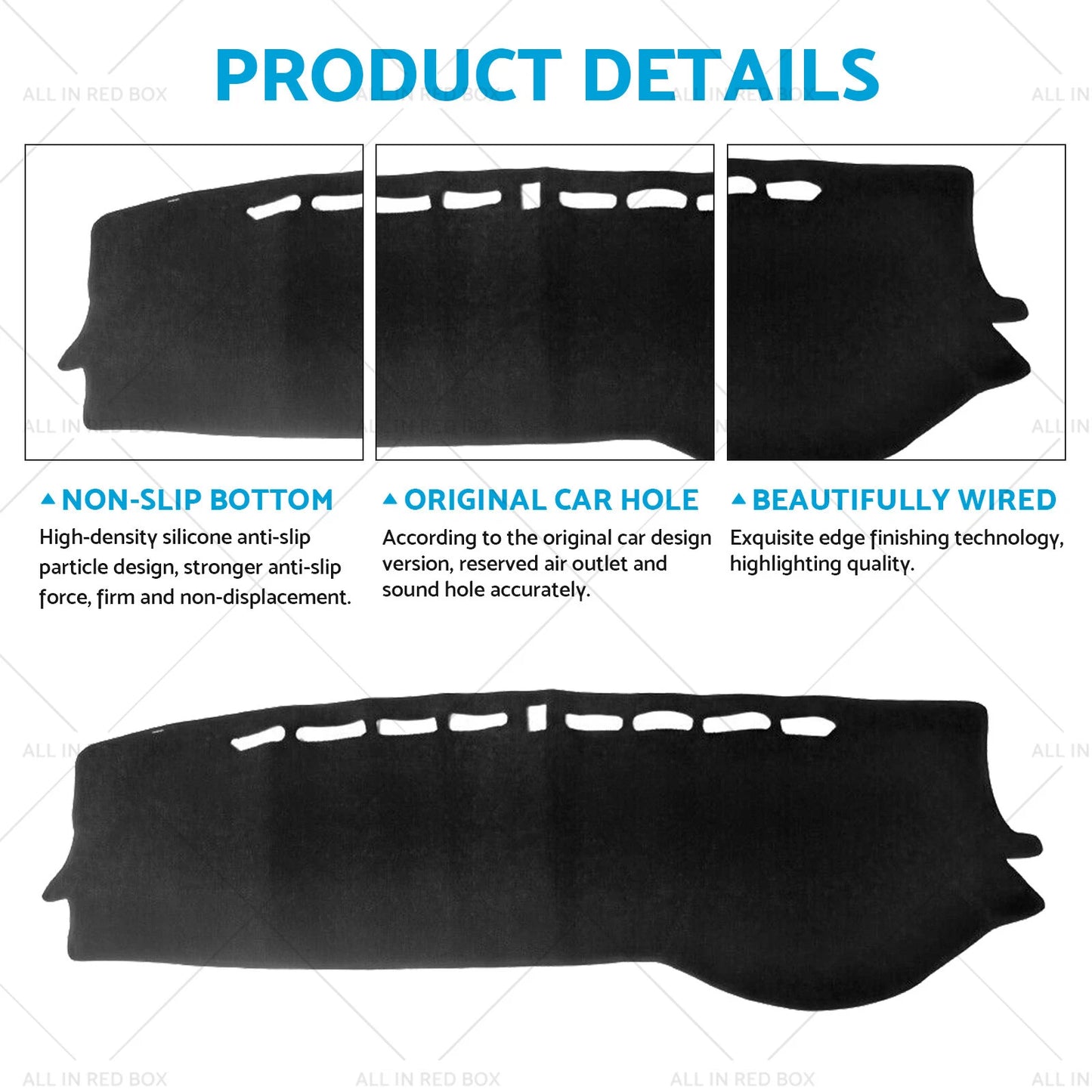 Non-Slip Dashboard Cover for Kia Cerato 2019-2024 Black