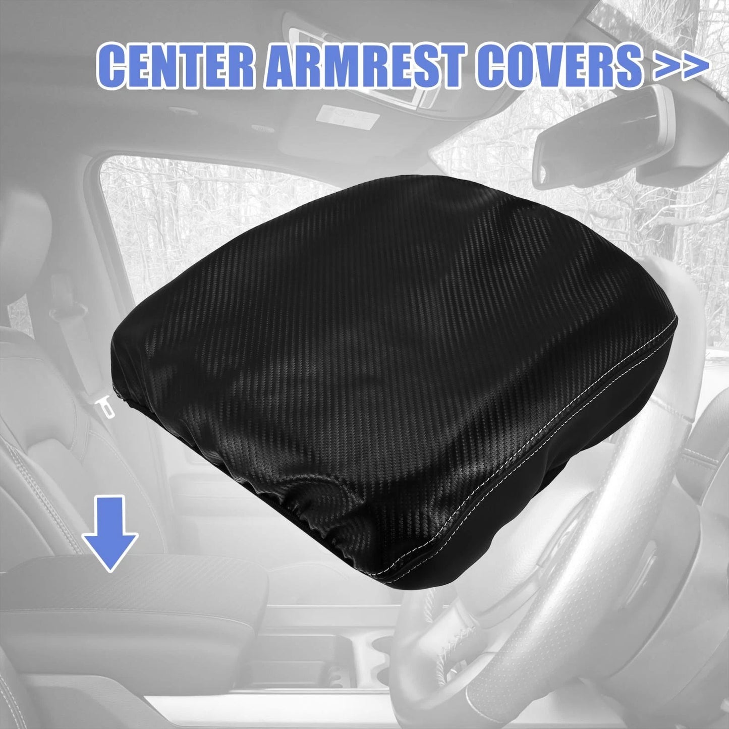 Microfiber Leather Armrest Cover for Dodge Ram 1500 2500 3500 (2019-2021)