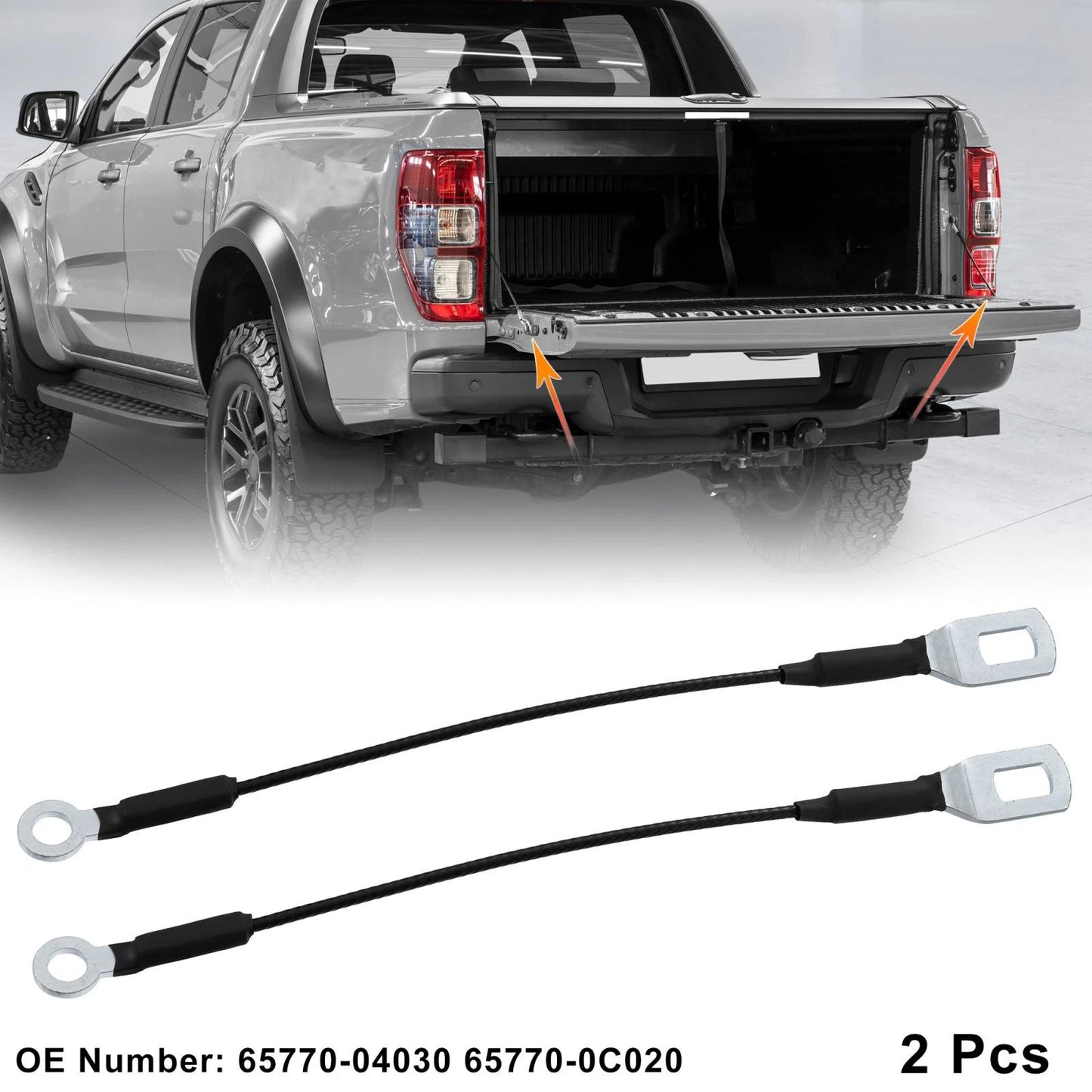 2 x Tailgate Cables Lift Gate Straps for Toyota Tacoma (1995–2003)