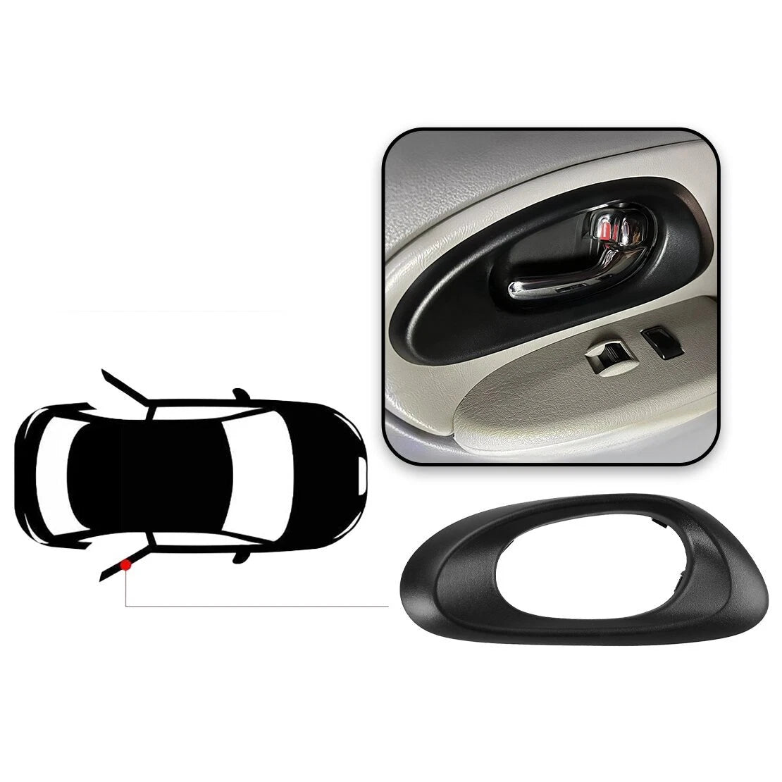 Rear Right Interior Door Handle Trim for Chevrolet Trailblazer (2002-2009)