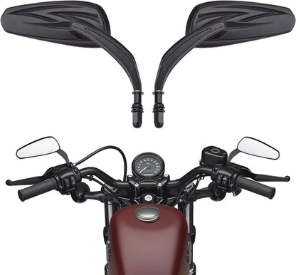 Black Rearview Mirrors for Harley Touring, Glide, Softail, Dyna