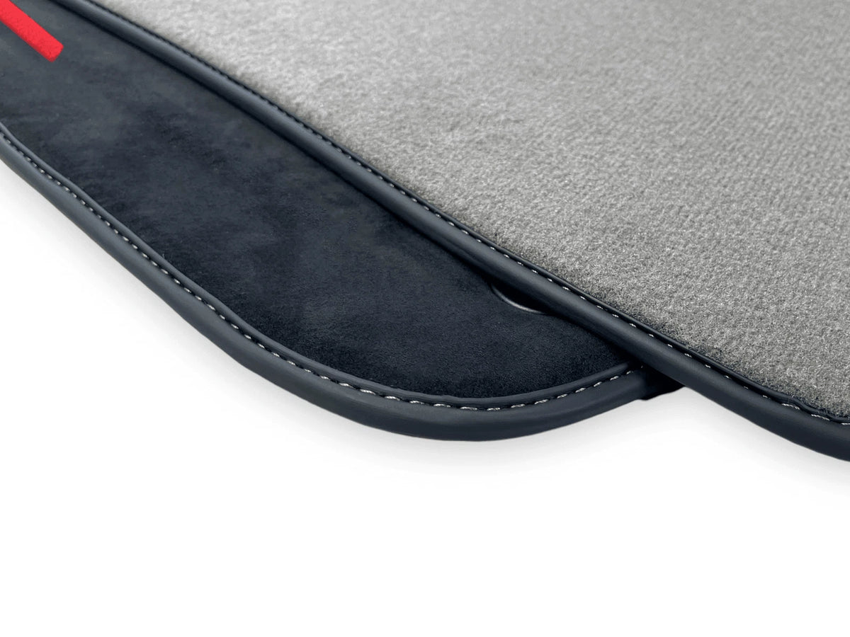 Gray Floor Mats for Ferrari F12 Berlinetta with Alcantara Leather (2013-2017)