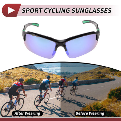 Motorcycle Riding Goggles Green Lens Black Green Frame Tri-acetel Cellulose PC
