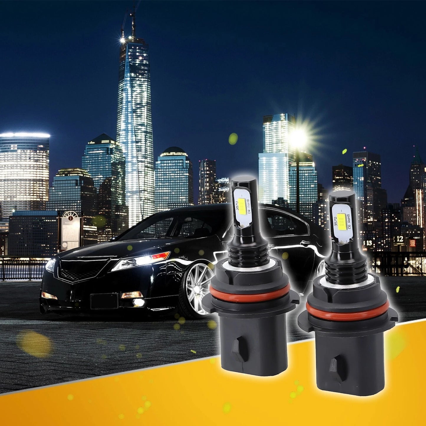LED Car Headlights 2Pcs Single Beam for Car