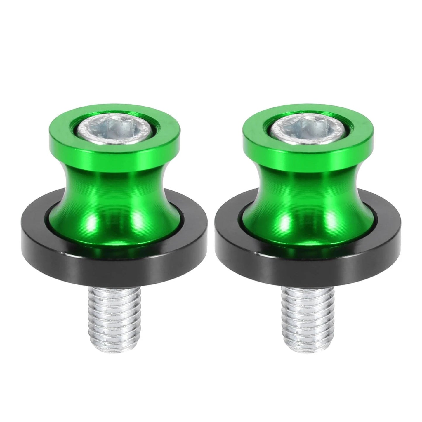 2 x 10mm M10x1.5 Green Swingarm Spools Sliders Stand for Kawasaki