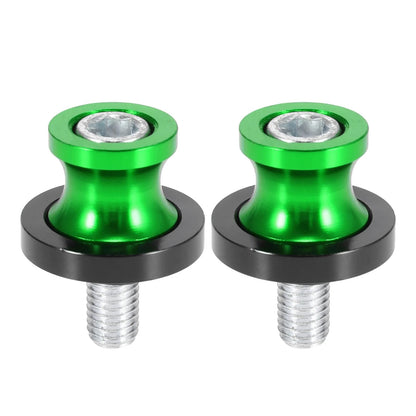 2 x 10mm M10x1.5 Green Swingarm Spools Sliders Stand for Kawasaki