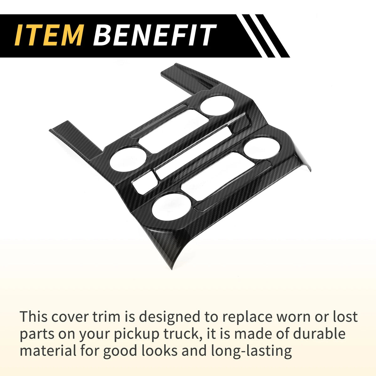 Central Control Panel Cover Trim for Ford F-150 (2015-2020) Carbon Fiber Black