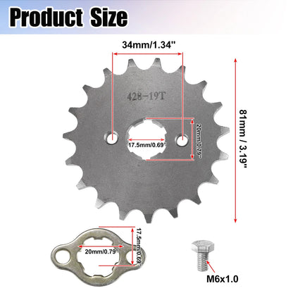 Set Front Engine Sprocket for Dirt Bike Mini Bike