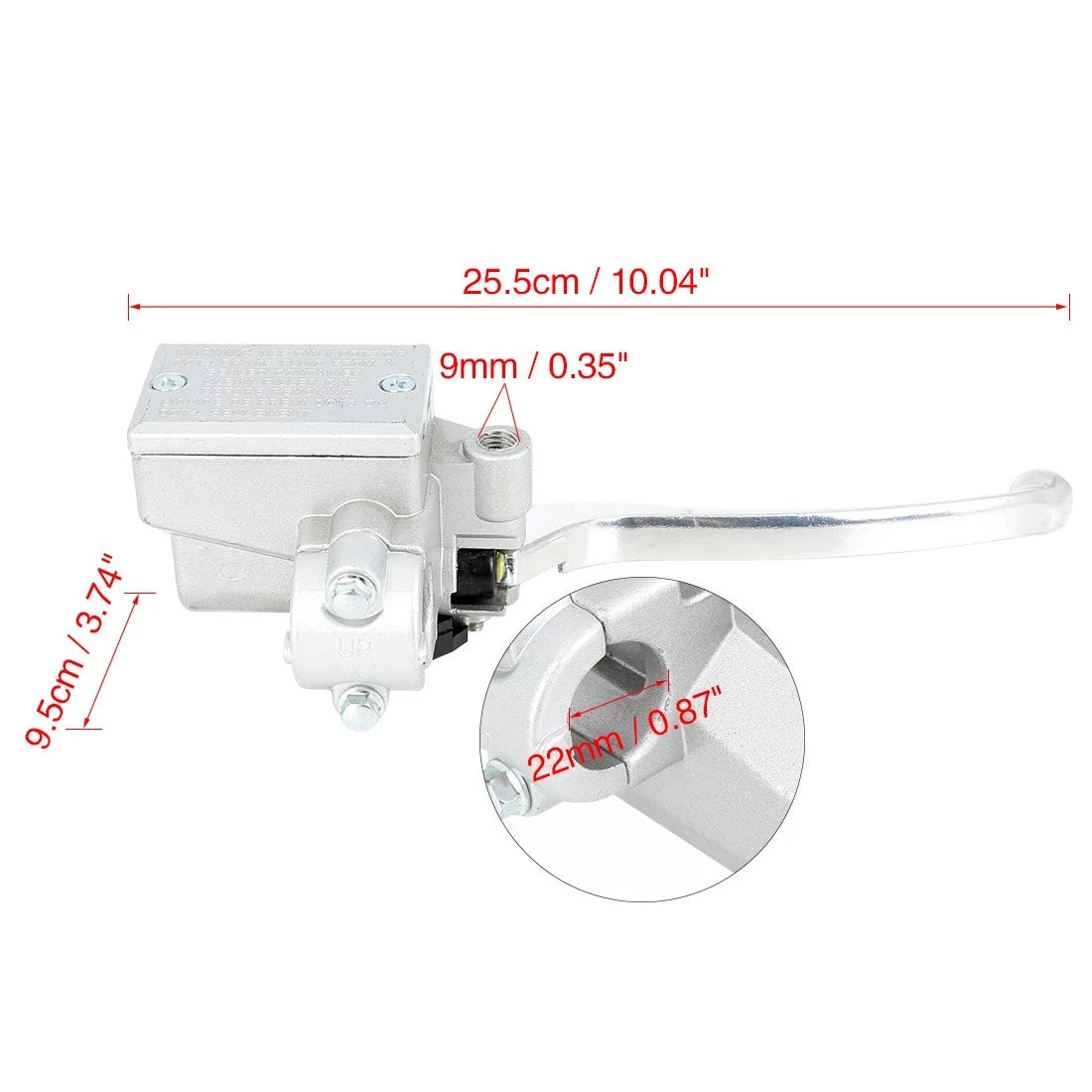 Front Silver Tone Motorcycle Brake Master Cylinder Pump Lever for Honda CBT125
