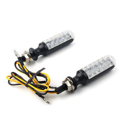 2 x Universal Motorcycle Turn Signal Lights for Various Models (12V)