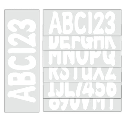 Boat Decal Sticker Set A-Z & 0-9 - Four Sets - White
