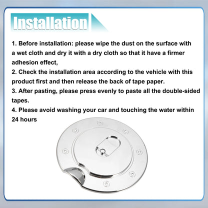 Chrome Plated Fuel Tank Filler Cap Cover Decoration Stick-on for GMC Sierra 3500