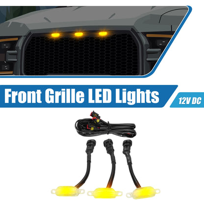 Grill LED Light Set for Ford F150 F250 F350 (2015-2023) Amber Clear Lights
