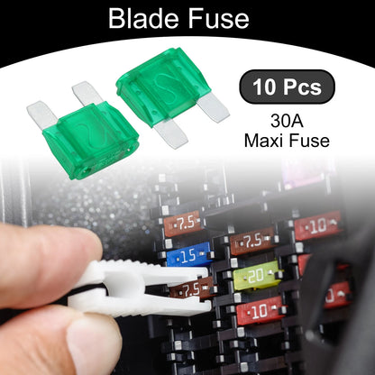 Maxi Fuse 30A Blade Fuse 10 Pcs for Car Boat Truck RV Motorcycle