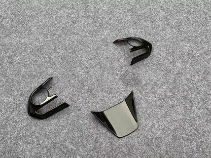 Steering Wheel Cover Trim ABS Glossy Black for Toyota Harrier Venza (2020-2024)