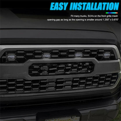 4 Pcs RGB LED Front Grill Lights for Toyota Tacoma, Tundra, Ford F-150