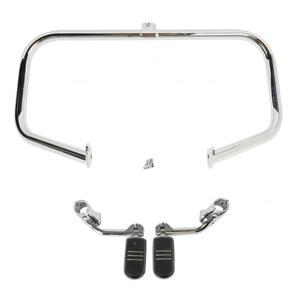 Chrome Engine Guard Highway Bar Foot Pegs for Harley Road King (1997-2008)