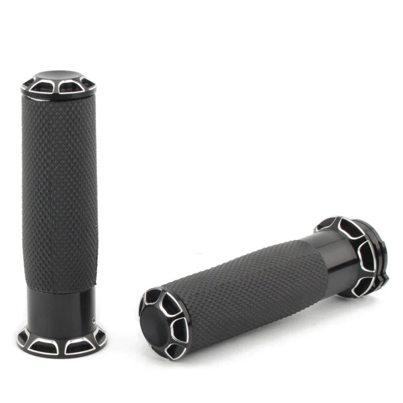 Black Handlebar Hand Grips for Harley Touring, Softail, Dyna