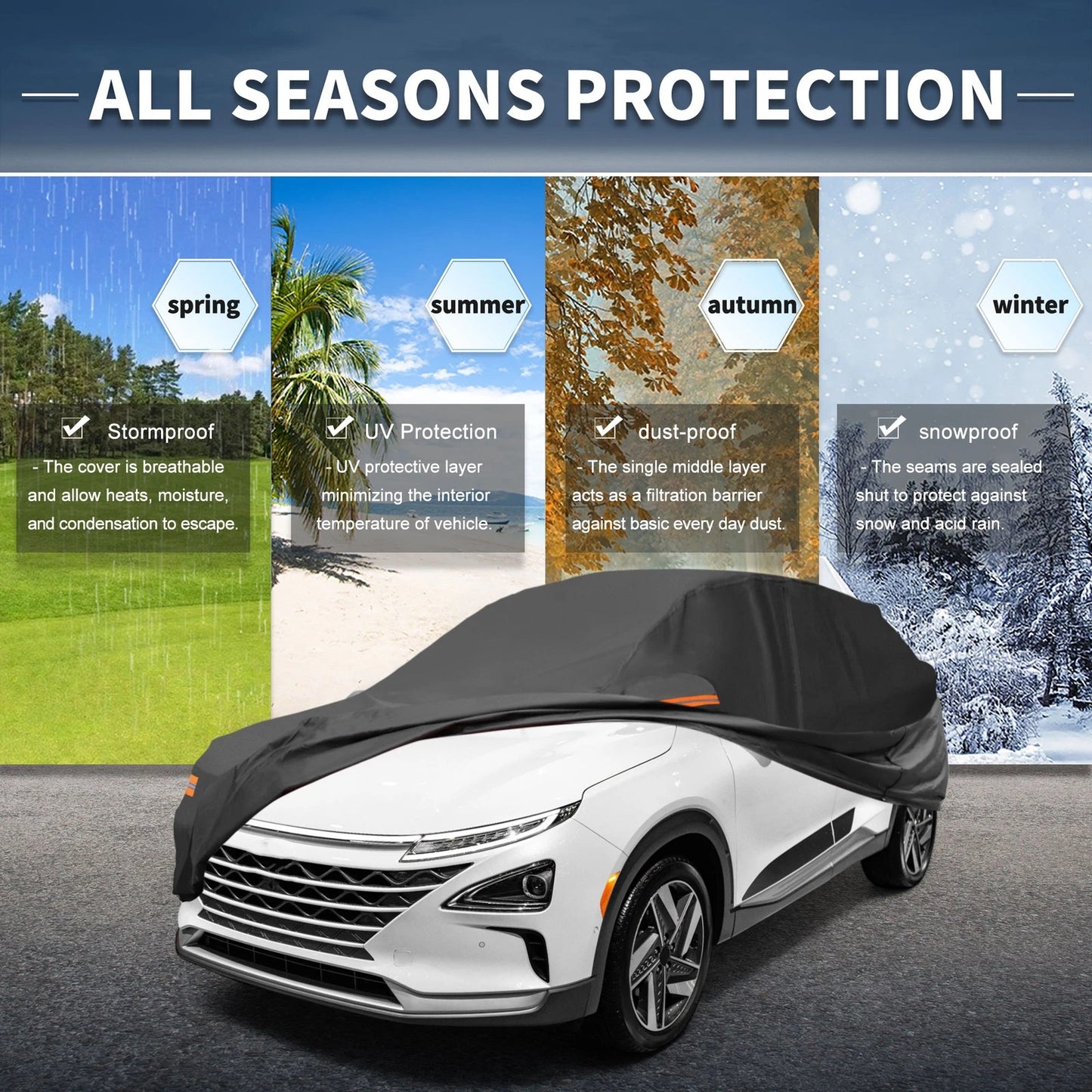 Waterproof Aluminum Film Car Cover for Hyundai Nexo (2018-2023)