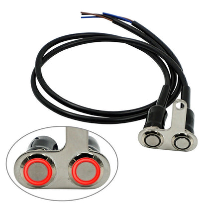 12V Red LED Motorcycle Handlebar Switch - Waterproof