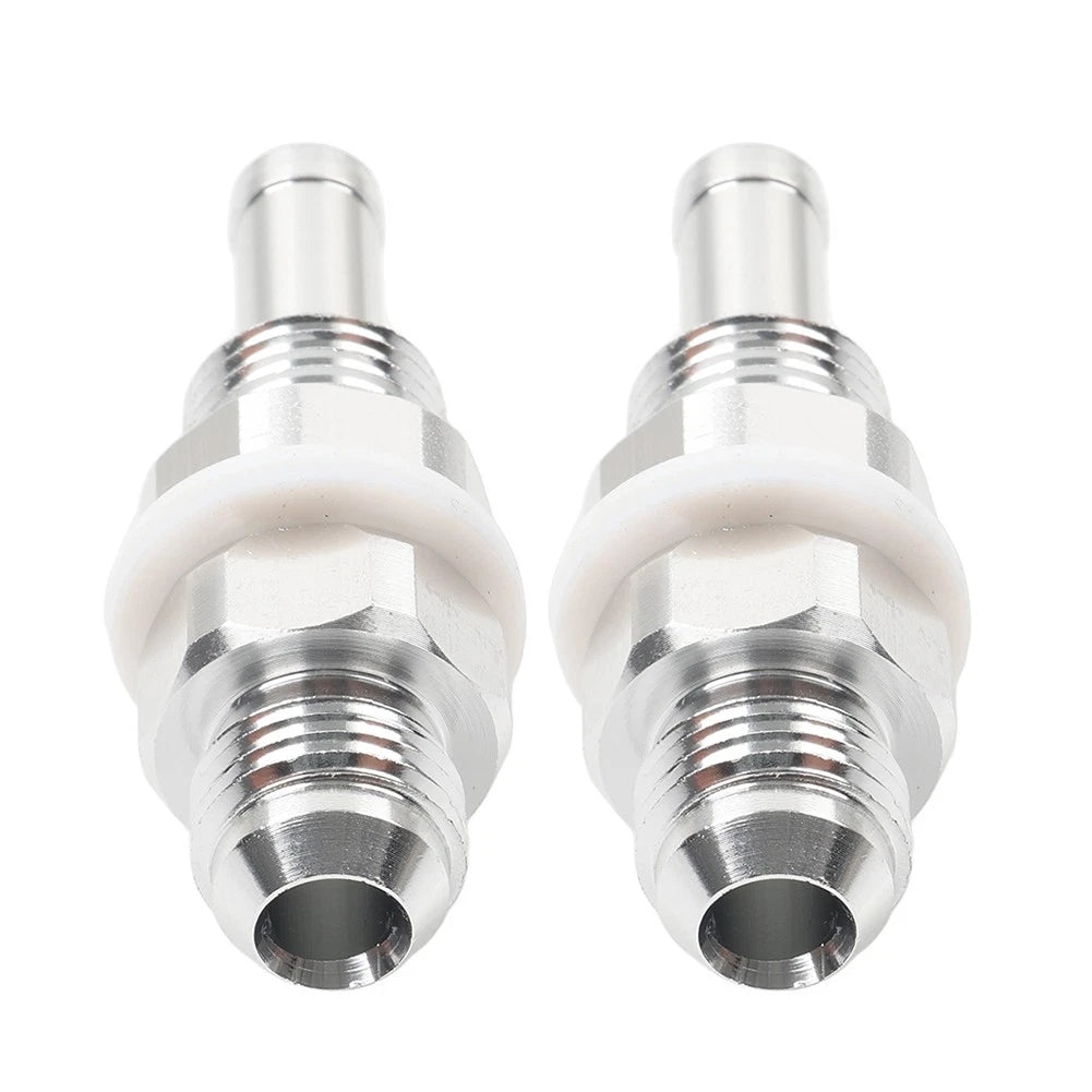 6AN Male Flare Bulkhead to 5/16" Hose Barb Fuel Tank Fittings