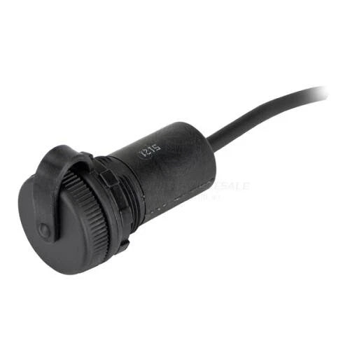 Power Socket Dual USB-A Flush Mount Black Waterproof Cover 12V/24V