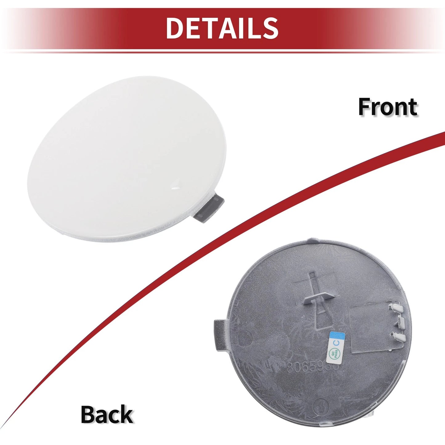 Front Tow Hook Cover for BMW X6 F16 M (2015-2019) - White