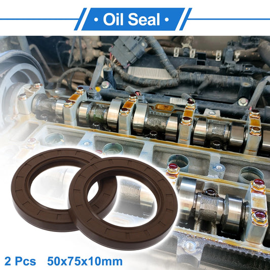 Oil Seal 50x75x10mm 2x Seal Ring Rotary Shaft Seal for Make Model