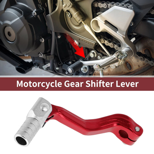 Folding Gear Shifter Lever Red Lever Silver Tone Head for Kayo T2