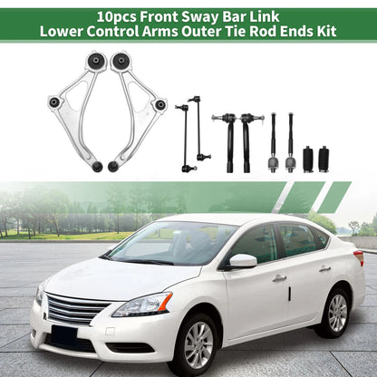 10 x Front Stabilizer Bar Links & Lower Control Arms for Nissan Altima