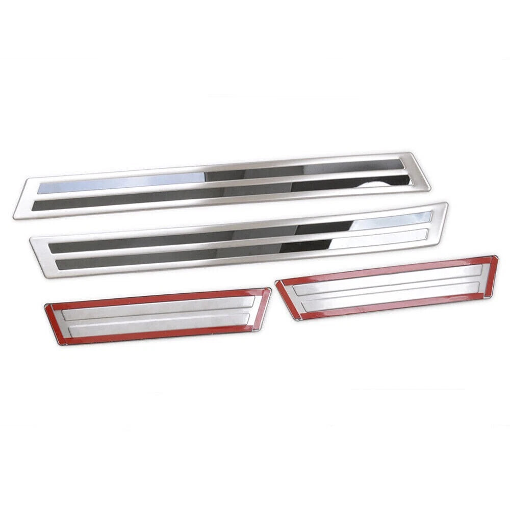 Outer Door Sill Scuff Plate Cover Trim for Mazda CX-5 2017-2021 (4 x Steel)