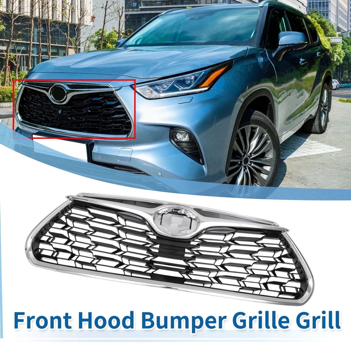 Front Bonnet Bumper Grille for Toyota Highlander (2020-2022)