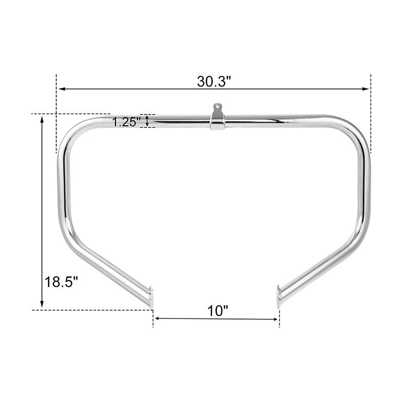 Chrome Highway Engine Guard Bar w/ Footpeg Pegs for Harley Road King (2009-24)