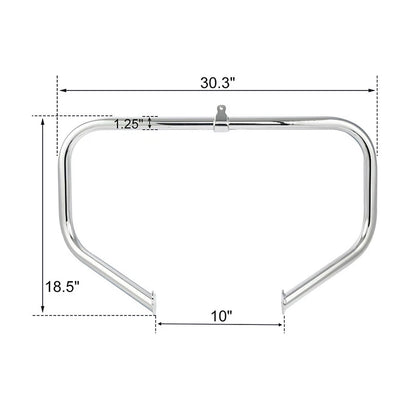 Chrome Highway Engine Guard Bar w/ Footpeg Pegs for Harley Road King (2009-24)