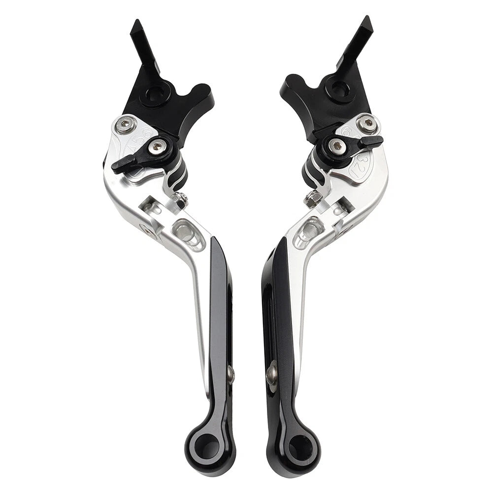 CNC Silver Extendable Brake Clutch Levers for Kawasaki Ninja 125 250 (2018-2023)