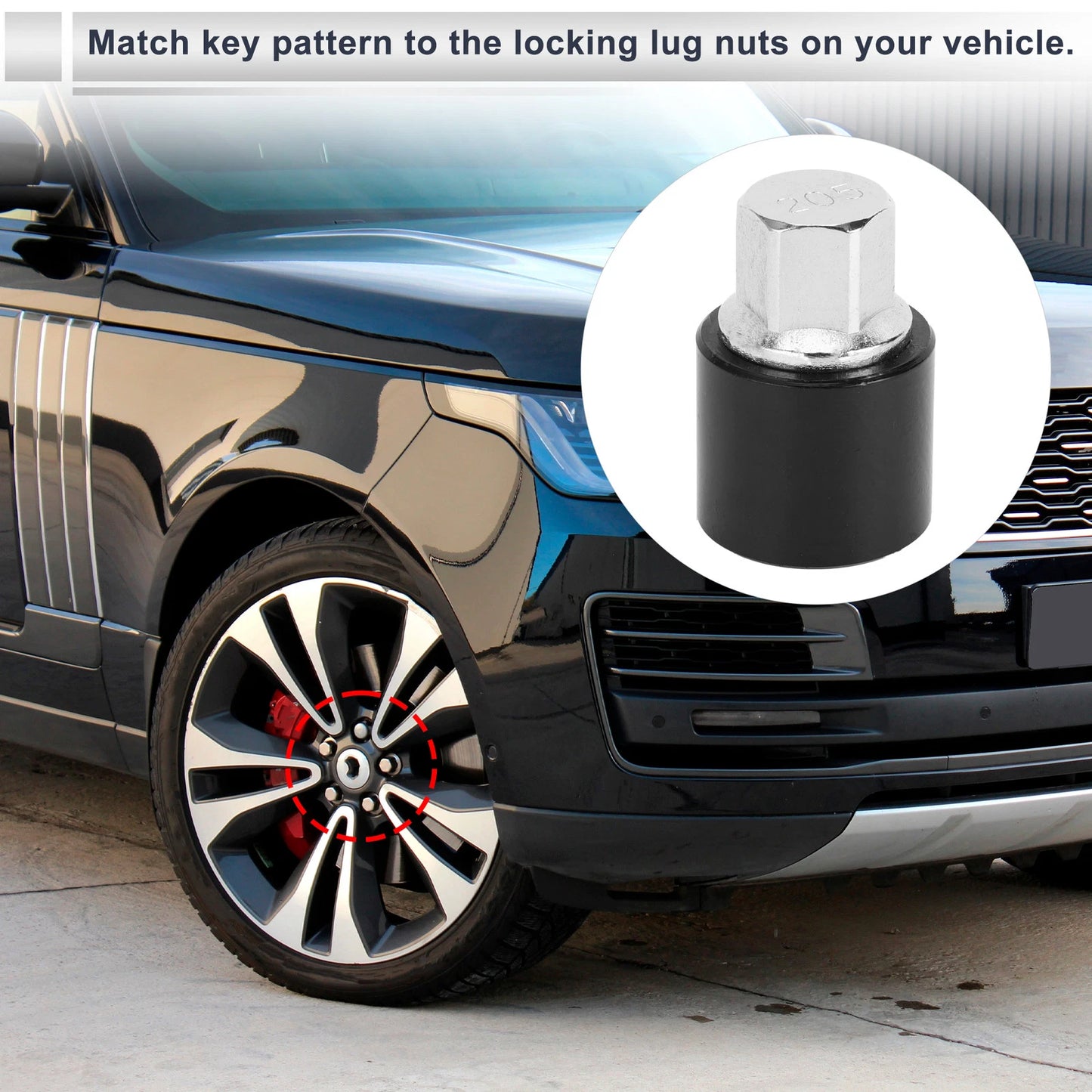 22.5ID Wheel Lock Lugnut Antitheft Nut Removal Key for Land Rover