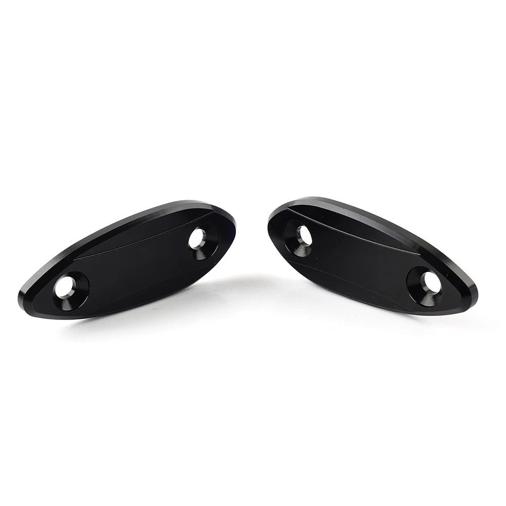 Black Motorcycle Mirror Block Off Base Plates for Kawasaki ZX6R (2009-2012)